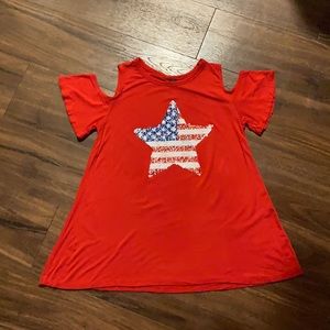 A red sequin Fourth of July shirt